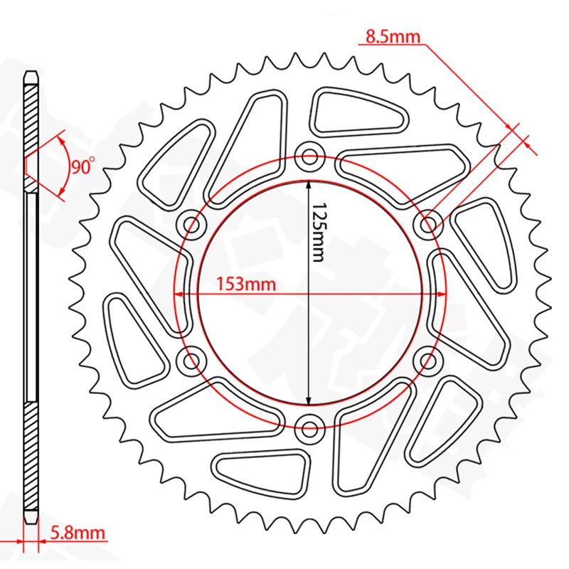 Зубная пластина для мотоцикла зубчатая после 45 t 520 47 49 52 CRF250 BOSUER 450 M2 M4 M6 KAYO K6