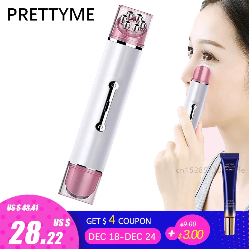 PRETTYME двойные головы красоты глаз и губ массажер. Светодиодный радиочастотный прибор для ухода за лицом с постоянной температурой. Механизм для осветления темных кругов под глазами