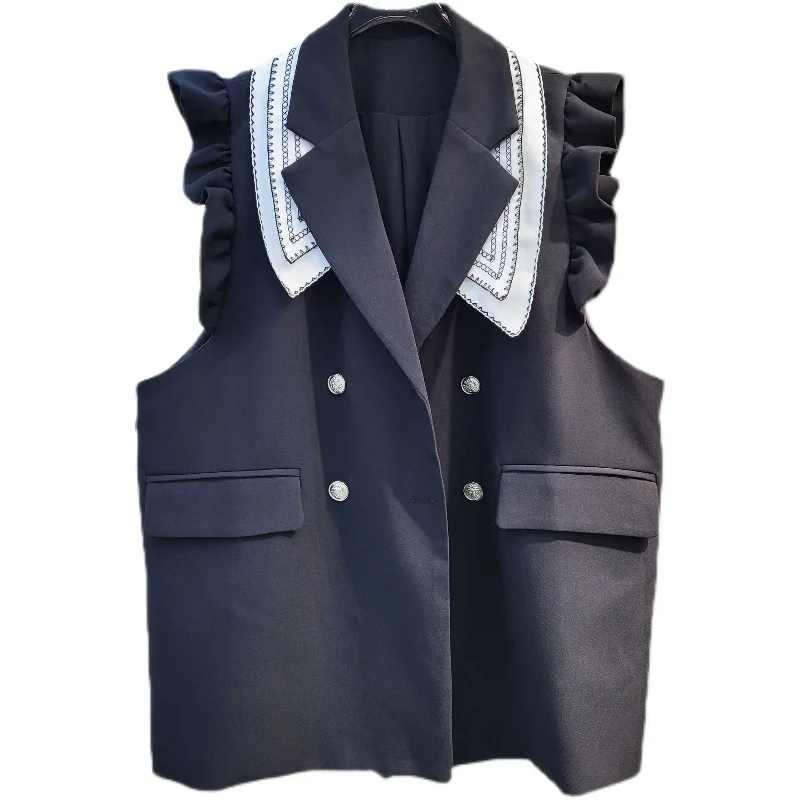 

New Fashion Women Suit Vest Casual Slim Elegant Sleeveless Vest Jacket Coat Office Female Plus Size WaistCoat Outwear Tops