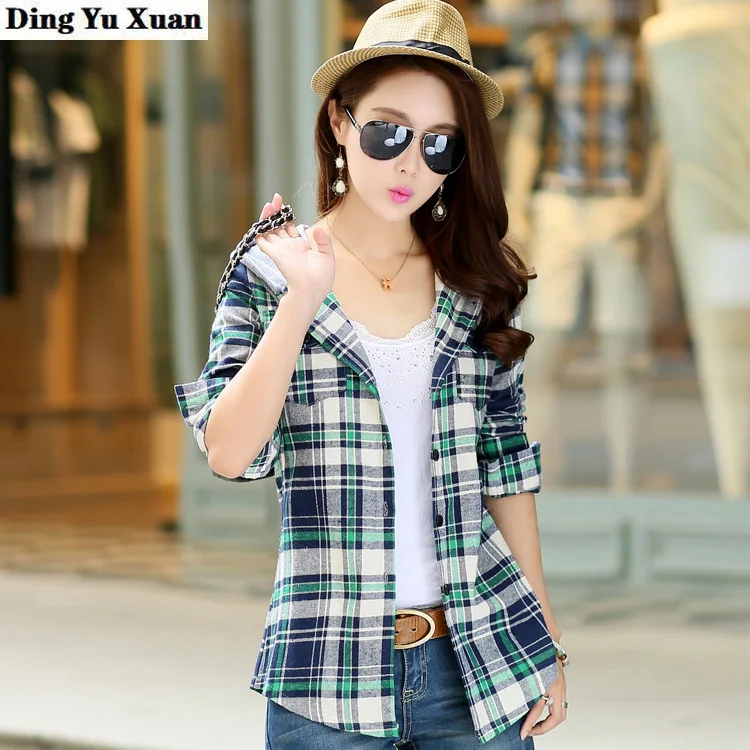 

Women Hoodies Coat Streetwear Classic Plaid Blouses Female Long Sleeve Hooded Shirt Blouse Autumn Slim Fit Tops Outwear