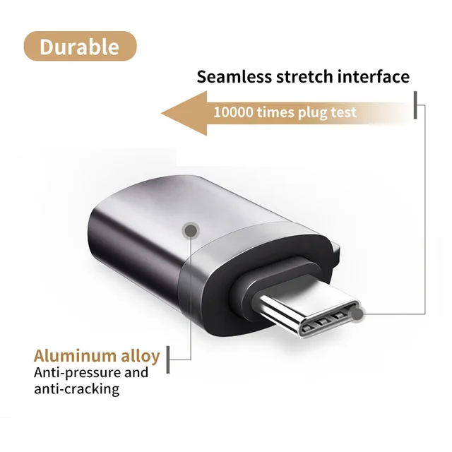 ANMONE Adapter USB C OTG szybki Adapter USB 3.0 do typu C dla MacbookPro Xiaomi Huawei Mini Adapter USB type-c OTG konwerter kablowy 3
