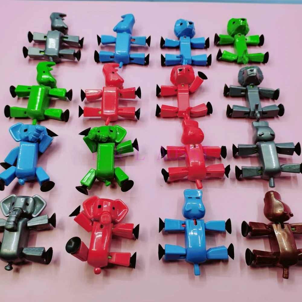 컬러 DIY 크릿 애니메이션 필름 스티커 로봇 빨판 흡입 컵, 재미있는 변형 가능한 스틱 봇, 액션 피규어 장난감, 무작위 1 개, 3 개