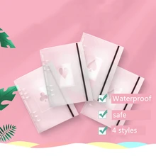 

Loose-leaf Book Case Set Notebook A5 PP Frosted 6-hole File Folder Poker DesignStrap Transparent Hand Ledger Student Stationery