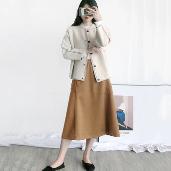 

Spring Loose Harajuku BF Cardigan Coat Autumn Knitted eepskin coat female new loose plush coat shirt jacket