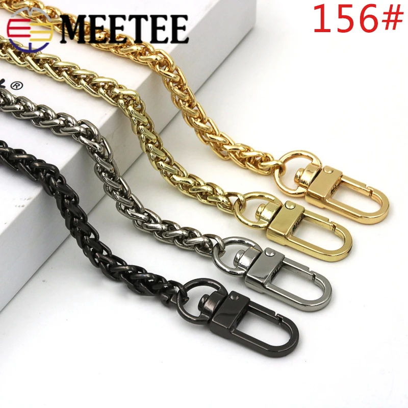 Meetee 6mmX100/110/120 см сумка металлический ремешок-цепочка различных крючок с пряжкой и цепочкой Сумочка "сделай сам" Замена кнопки с пряжкой на ремешке, украшенные аксессуары