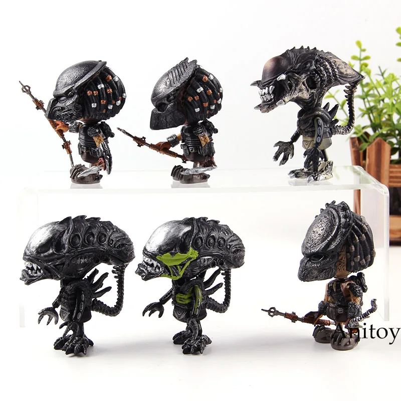 Инопланетяне Реквием мини Cosbaby Predalien битва поврежденные пришельцы против охотника волка фигурка героя ПВХ AVP игрушки 6 шт./компл. с цветной