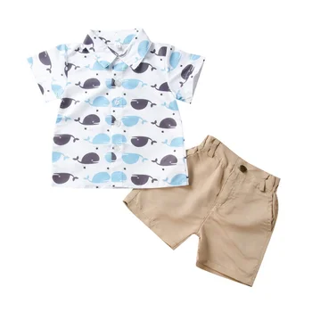 

Summer Children Baby Boys Casual Short Sleeve Dinosaur Print T-shirt Tops+Shorts Outfits Set z