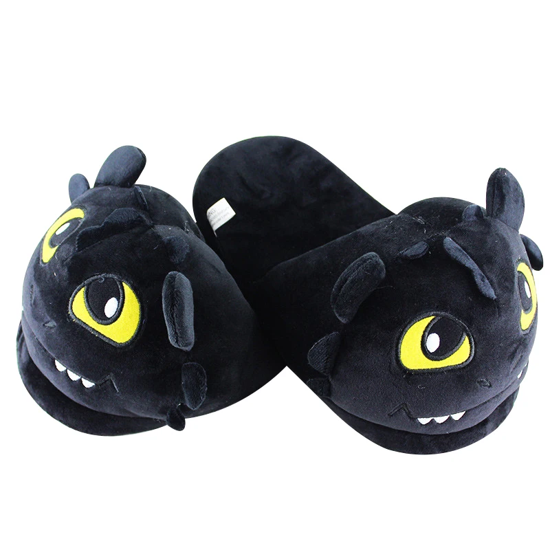 26cm Dragon Fury Супер Марио Йоши Единорог гриб Кот Олаф Игрушки зимние мужские и женские хлопковые домашние теплые тапочки домашняя плюшевая обувь с героями мультфильмов - Цвет: 26cm Dragon Fury