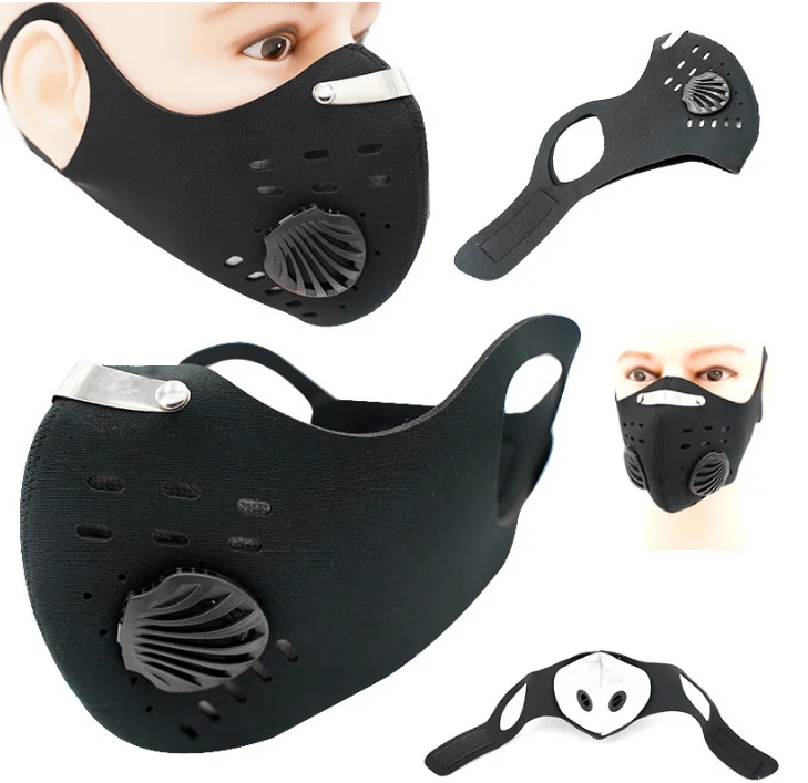 

In stock!!!Activated carbon mask dustproof windproof warm bicycle mask mountain bike Neutral / with air valve riding mask