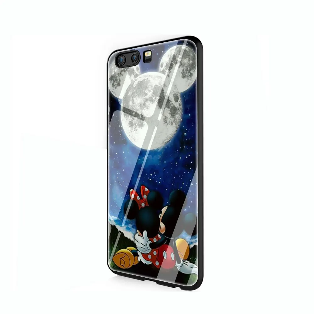 G1 EWAU beauty целующийся Микки чехол из закаленного стекла для телефона для huawei P10 P20 P30 mate 20 Lite pro P Smart Y6 Y9 Honor 8X9 10 - Цвет: G1