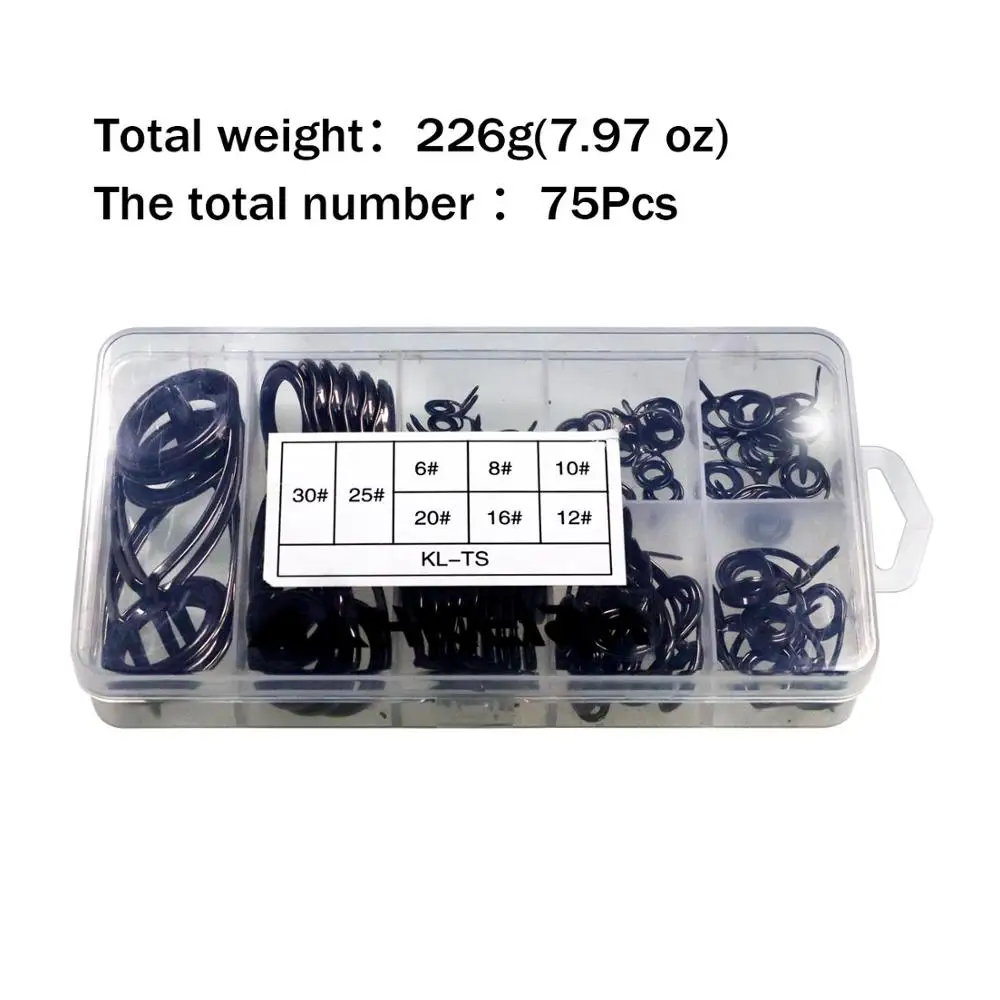 75 шт./компл. из Нержавеющей Стали направляющие кольца для удилища керамические кольца комплект удочек сильные DIY Кольца для глаз аксессуары для удочки - Цвет: 75pcs guide ring