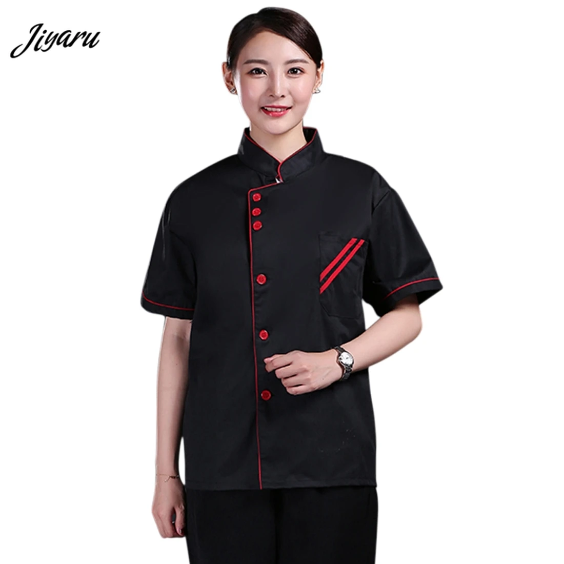 Новая форма шеф-повара для женщин и мужчин куртка с коротким рукавом кухни