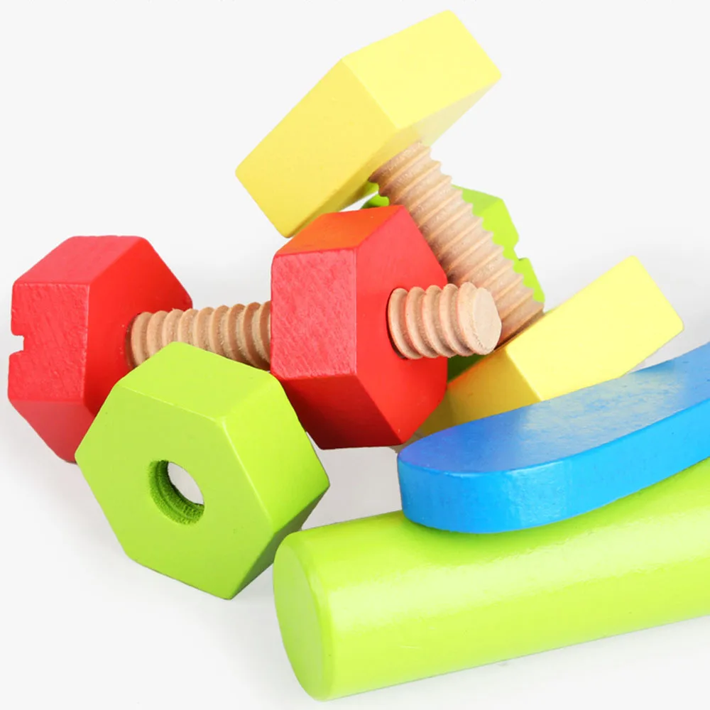  Baby Wooden Tool Toys Kids Tool Disassemble Table Games Learning Educational Knock On The Ball Scre
