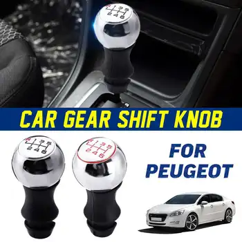 

6 Speed Chrome Gear Shift Knob Shifter Lever Gearstick For Peugeot 106 206 306 406 107 207 307 407 301 308 2008 3008 C2 C3 C4
