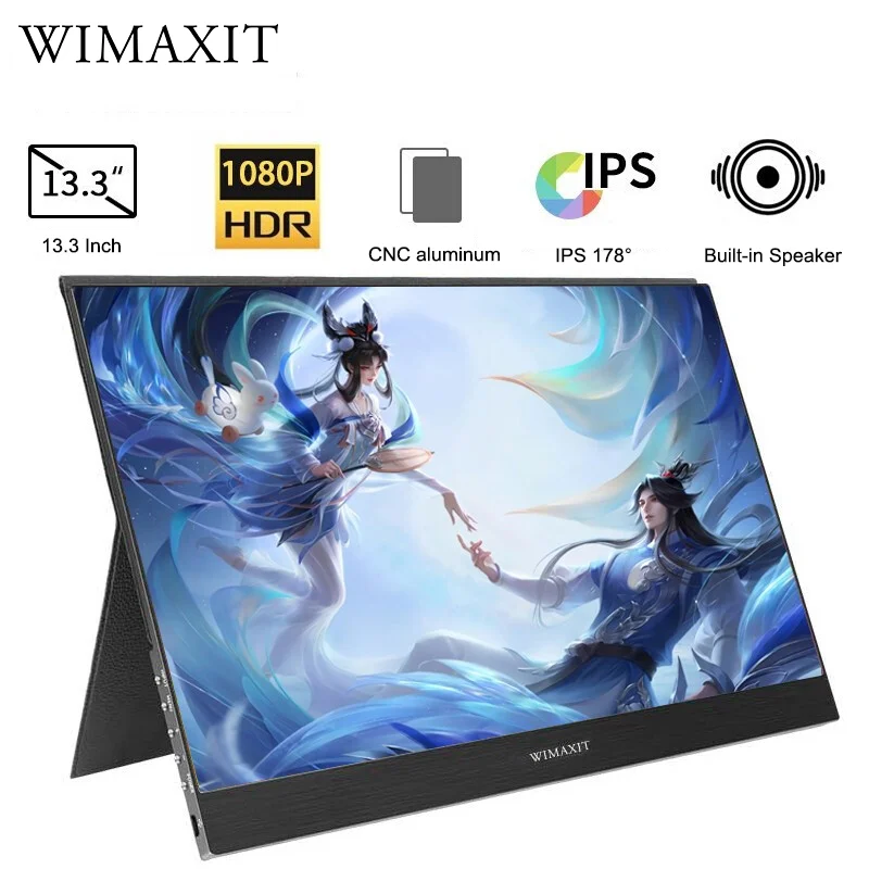 Wimaxit M1331cポータブルusb Cモニター超デュアルhdmi入力作業ゲームタイプ C 72 カラー範囲ノートパソコンのスイッチps4 Monitor Aliexpress