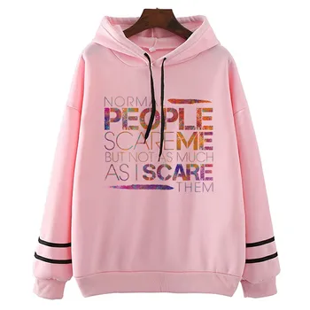 

Normal People Scare Me Brand Clothing Design Long Sleeve Hoodies Women　Fashion Autumn Top Sweatshirt Hoodie Camisa Hombre 2020