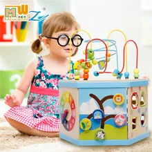MWZ Baby Threading Beads Ежик носить веревку бисерный браслет вокруг бисера деревянные детские развивающие игрушки производители оптом
