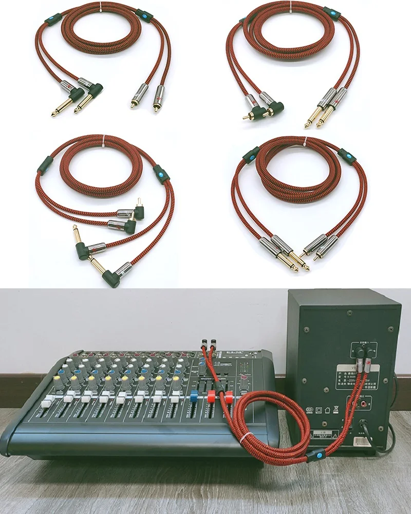  2 RCA- 1/4 & 6.35mm    ̺, ͼ ܼ  Ŀ Ȩ þ ý  ڵ