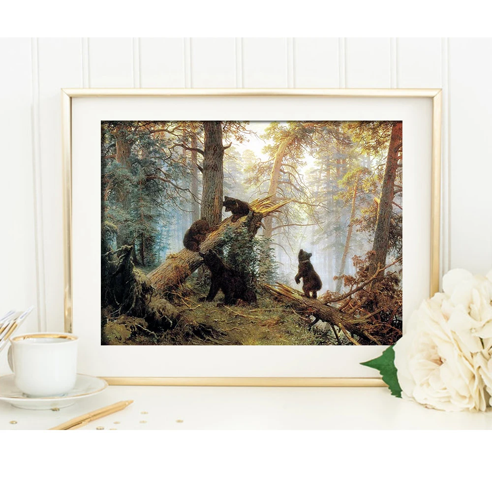 Diamond Embroidery Natural Animal Full Square Diamond Painting Bear Pictures rhinestones Cross Stitch Diamond Mosaic Home Decor