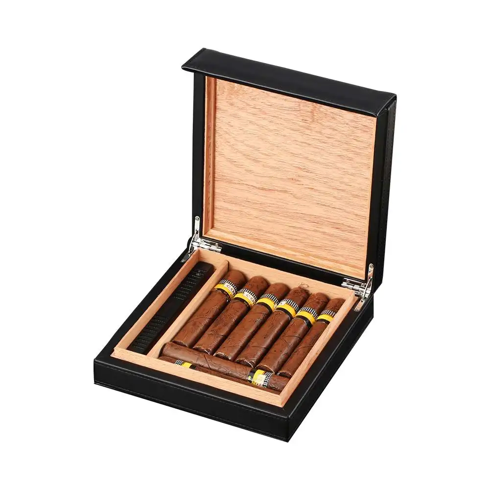 

GALINER Cedar Wood Humidor Box Leather Cigar Case Home Portable With Humidifier Cigar Humidor Travel