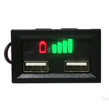New 12V Lead Acid Battery Capacity Display Power Meter Gauge for Electric Motor Car with USB charging port