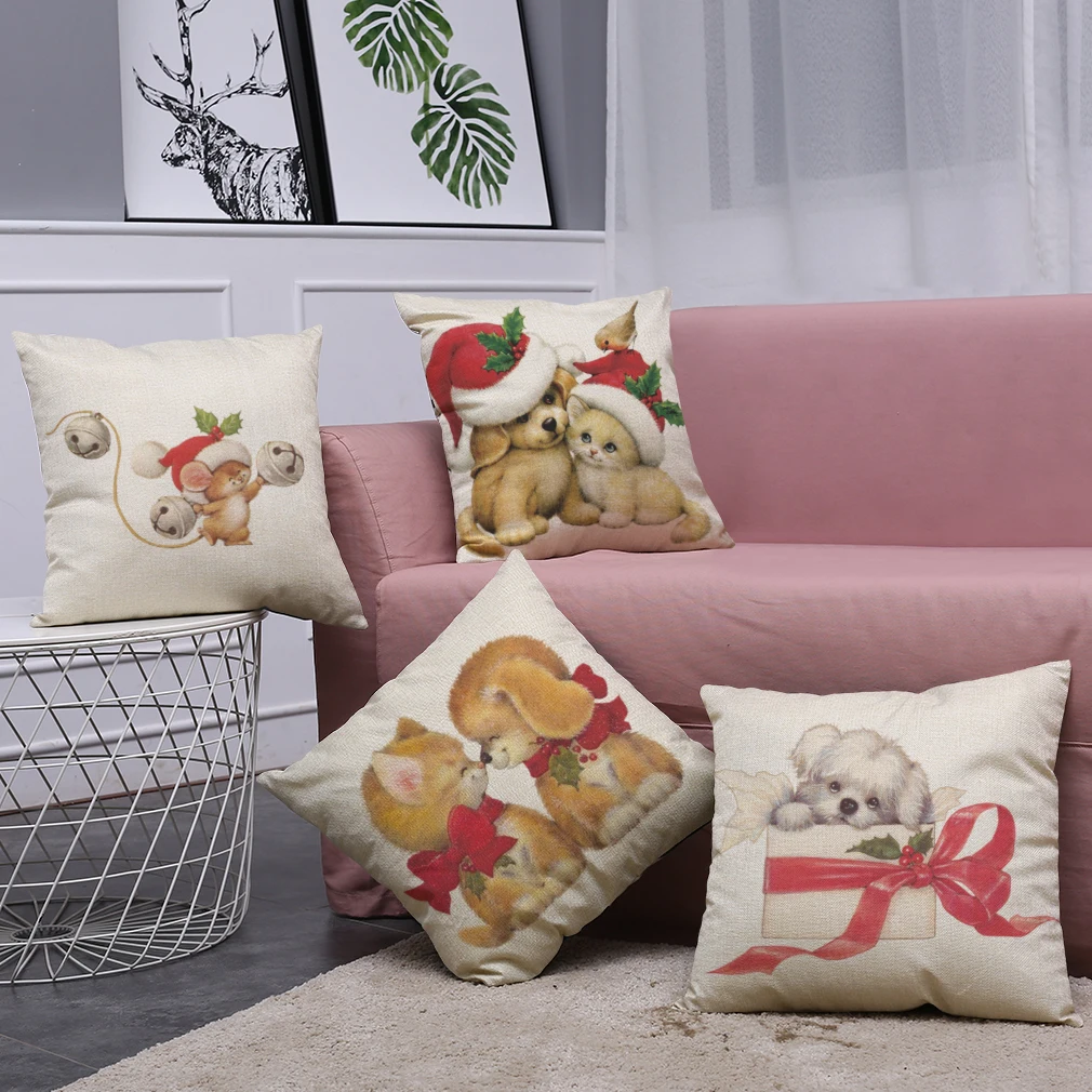 

Decorative Pillow Case Christmas Pillows Cover Printed Restaurant Seat Case CarSeat Pillowcase Soft Bed Pillow Cases