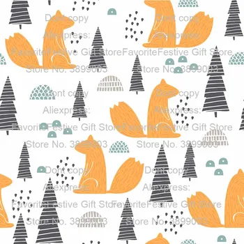 

Fabric Meters Cartoon Bear and Fox Cotton Fabric for Baby Bedding Pillows Blanket DIY Sewing Material Patchwork Quilting Fabric