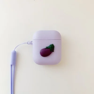 Для Apple AirPods Funda 3D персик клубника авокадо брелок фрукты наушники чехол Airpods беспроводной Bluetooth Анти-осенний чехол - Цвет: AD-63