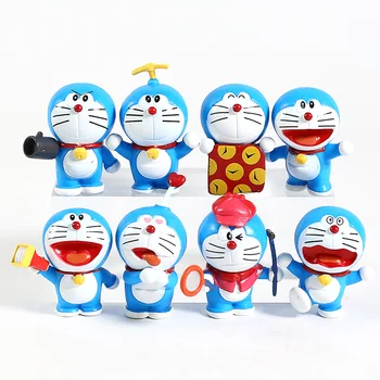 

Anime Cartoon Doraemon Mini Cute PVC Figures collectible Toys Dolls 8pcs/set