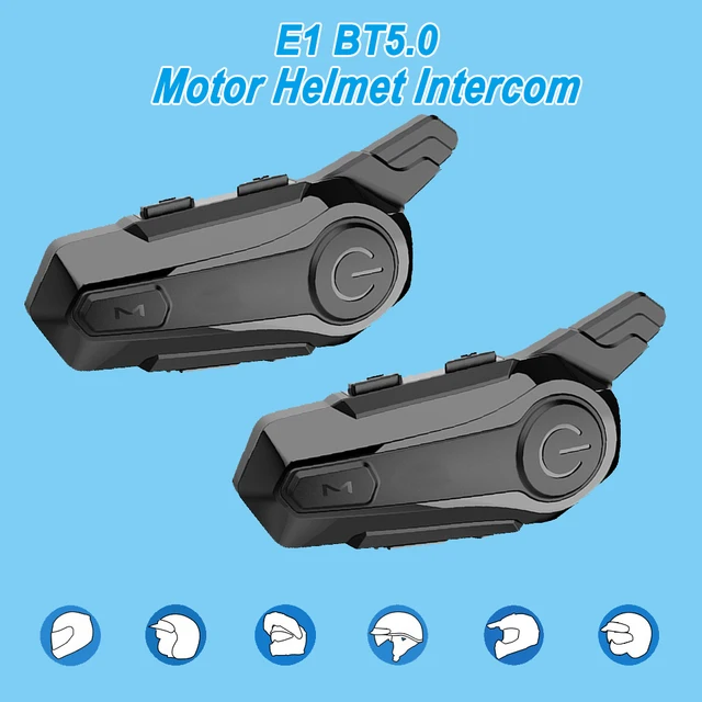 2sets/1set Motor Helmet Intercom BT V5.0 Motorcycle Wireless Headset Interphone Speaker Handsfree Bluetooth walkie helmet talkie 1