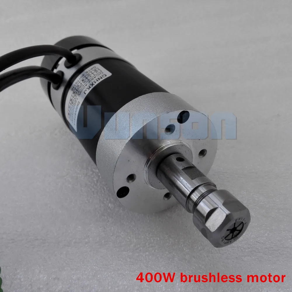 1 шт. DC48V 400 Вт бесщеточный мотор ER11 цанговый патрон с воздушным охлаждением шпиндель с вентилятором+ 1 шт. кронштейн+ 1 шт. драйвер двигателя