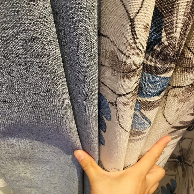 

European Style Linen Environmental Curtains Protection Blackout Curtains for Living Dining Room Bedroom