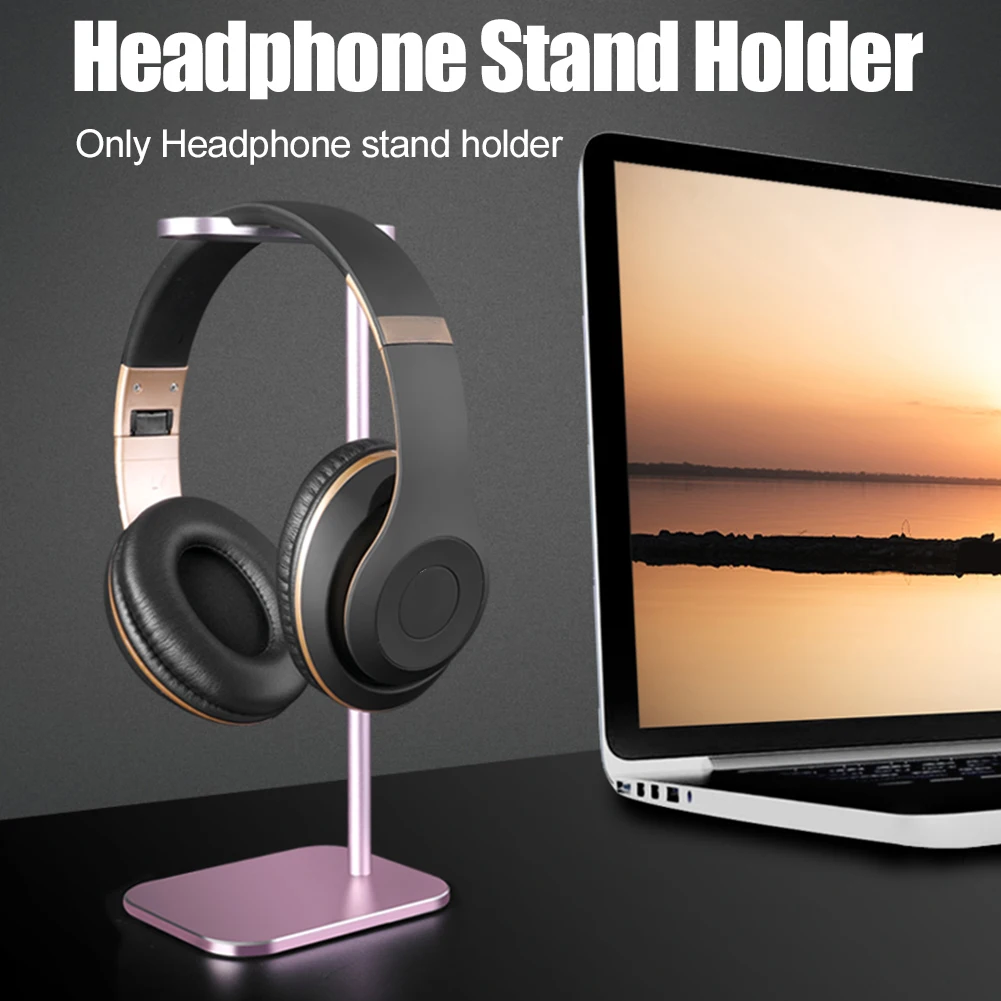 Headphone Stand Headset Holder Aluminum Alloy Supporting Bar Flexible Headrest ABS Solid Base for All Sizes Headphones Storage