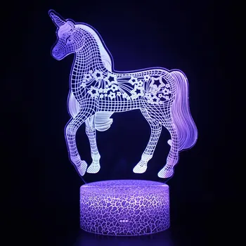

3d illusion lamp Smart 7 Colors changing Night Light Table Lamp (UNICORN) christmas light led children lighting (READY STOCK)