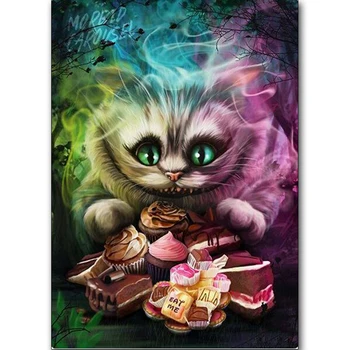 

5D DIY Diamond Painting cartoon Cat Diamond Art Embroidery Home Decoer New Arrival Alice in Wonderland Character hobby FH011