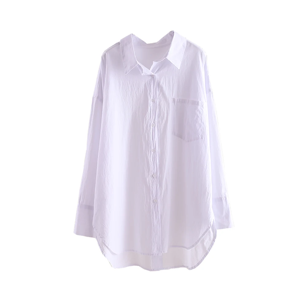 

Fall New Sale Back Button Cotton White Shirt Women Long Sleeve Turn Down Collar Elegant Office Lady Blouse Stylish Blouses