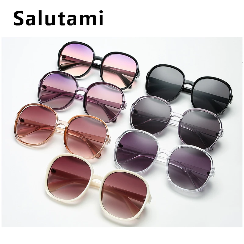 New Style Big Round Sunglasses Women Brand Designer Sun Glasses Men Oversize Female Grandient Vintage Shades Black Eyewear