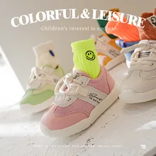Pinguim colegas sapatos de bebê 2021 primavera meninos casuais crianças malha respirável esportes meninas