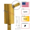 RolinStar 6.6 Large Barrel Gold Tungsten steel Carbide nail drill bits Nail Art Tools Burrs 3/32" Manicure Accessories 6