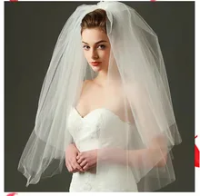

Formal Wedding Veil 1.5 Meters 2Layer Bride Headdress White Ivory Simple Bridal Veil With Comb Wedding Accessories De Novia Velo