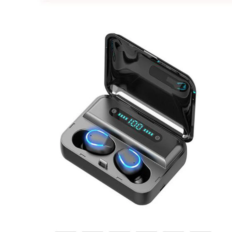 Беспроводные Bluetooth 5,0 наушники TWS мини-наушники стерео Спортивная гарнитура с зарядной коробкой Casque sans fil bluetooth - Цвет: Black