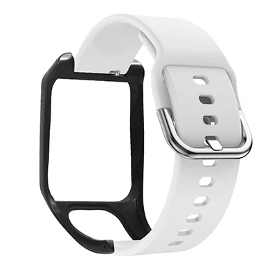 White Black Hangrui силиконовый ремешок на запястье для TomTom Runner 2 3 Spark Adventurer мягкий браслет для часов ремень браслет для TomTom Runner3 Runner2 - Цвет: White Black