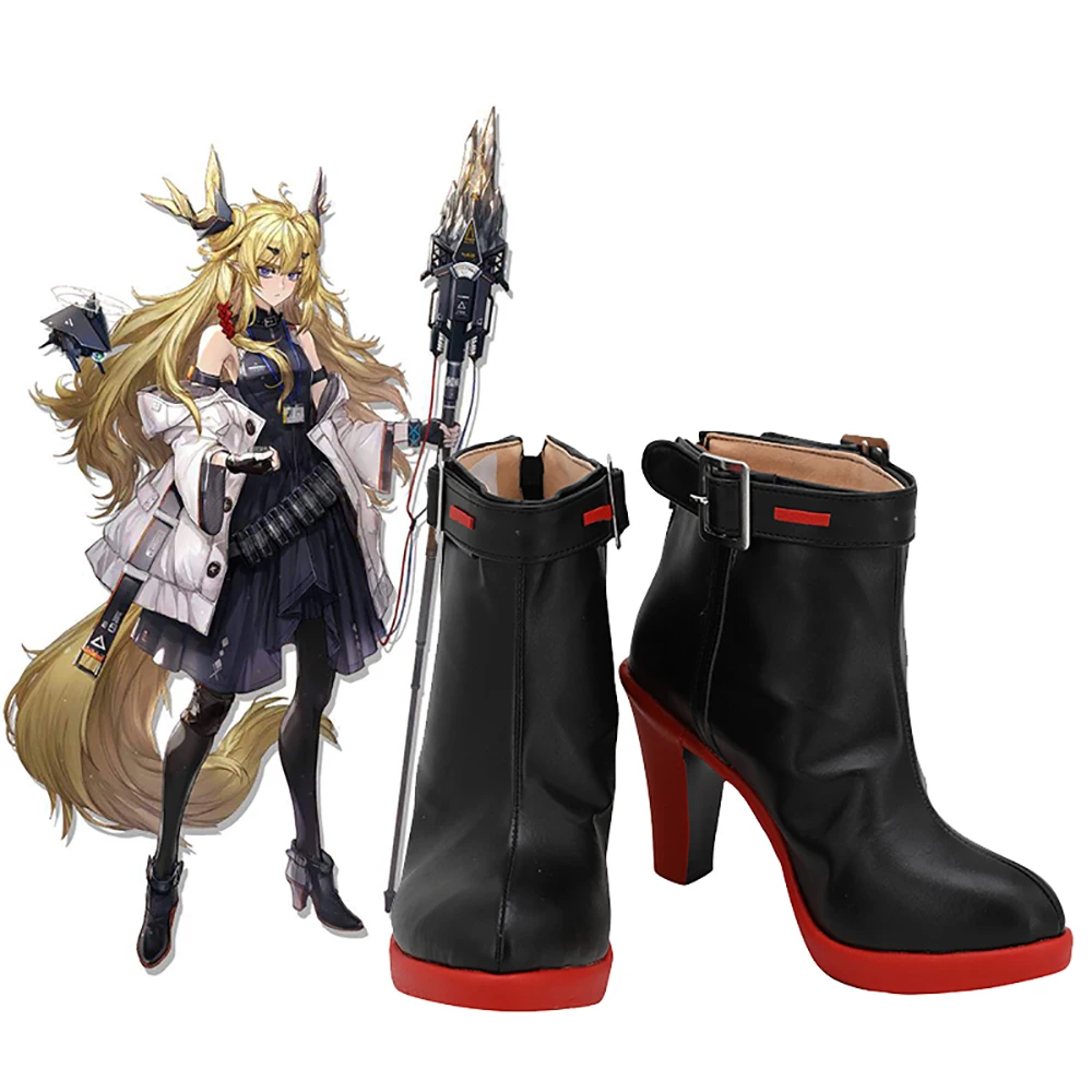 

Ботинки для косплея arknight LEIZI, черные ботинки на высоком каблуке, изготовленные на заказ для унисекс