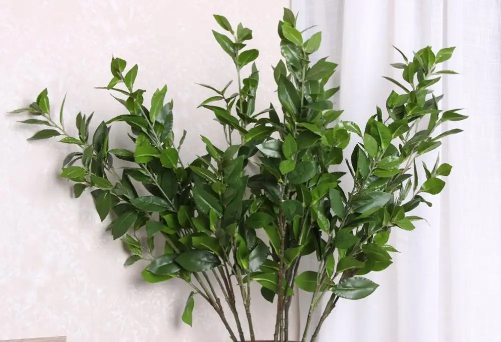 Plantas artificiales hojas verdes ramas simulacion flores falsas Kiba cepas paisaje hogar boda escritorio Decoration hojas