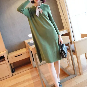 

Temperament baby collar knitted dress new women's wear in autumn and winter fashion bottomed medium length
