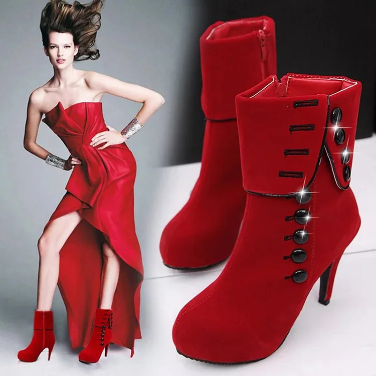 Модные ботинки г. Женские зимние ботинки красного цвета ботильоны для женщин ботинки на платформе зимние ботинки женские осенние ботинки на высоком каблуке