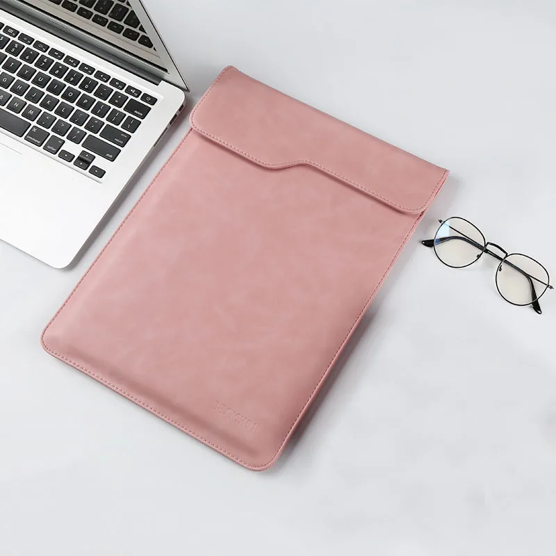 Женский чехол для ноутбука huawei Xiaomi Dell Asus Hp lenovo из искусственной кожи 1" 14" 1" девушка сумка для ноутбука чехол для Mac book air/pro - Цвет: Pink no small bag 1