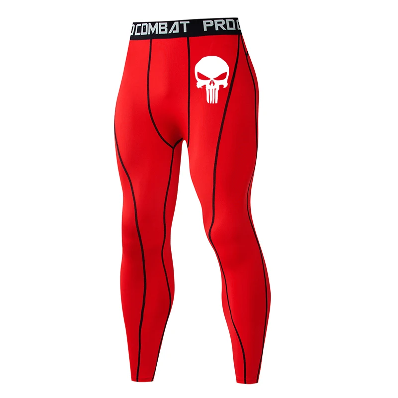 New Thermal Pants Skull print Spandex tights Fitness leggings Compressed MMA tactical trousers Base Jogging clothing men Brand