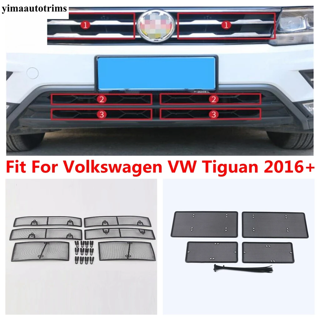 Передняя решетка Yimaautotrims сетчатая Защитная крышка для Volkswagen VW Tiguan 2016-2020