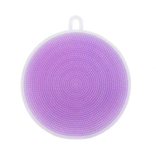 Фиолетовый New Silicone Round Bowl Pan Cleaning Washing Brush Scrubber Home Kitchen Gadget - Цвет: Фиолетовый